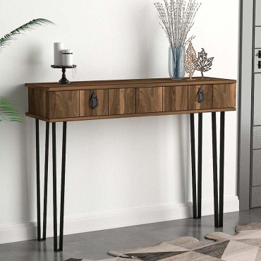 Κονσόλα Helsinki Megapap χρώμα καρυδί 120x35,5x90cm 1 τεμ.