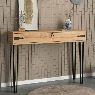 Κονσόλα μελαμίνης Cenova Megapap χρώμα sapphire oak 120x35x89,8cm 1 τεμ.