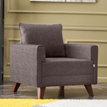 Πολυθρόνα Bella Megapap υφασμάτινη χρώμα καφέ 82x81x85cm 1 τεμ.