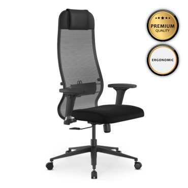 Καρέκλα γραφείου B1-111D Megapap εργονομική με διπλό ύφασμα Mesh χρώμα μαύρο 65x70x118/132cm 1 τεμ.