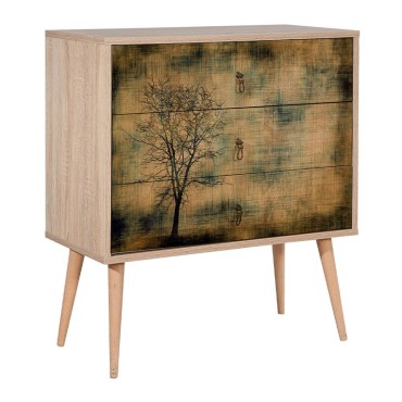 Συρταριέρα Soho Megapap από μελαμίνη χρώμα sonoma 80x40x90cm 1 τεμ.