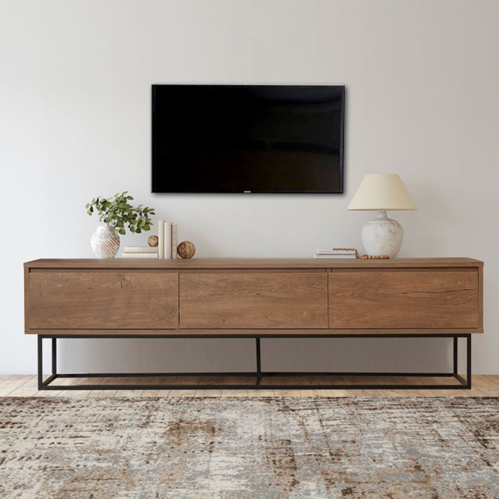 Έπιπλο τηλεόρασης Amedeo Megapap χρώμα καρυδί 180x40x50cm 1 τεμ.
