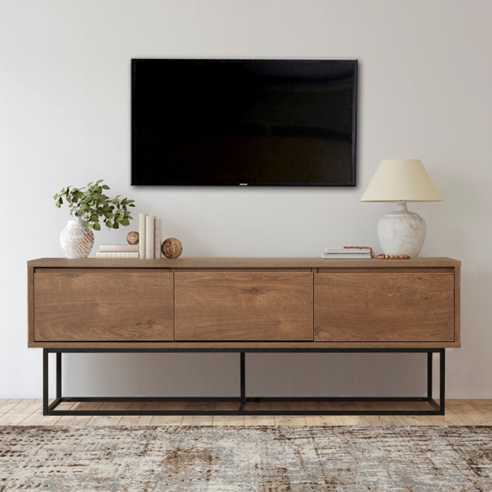 Έπιπλο τηλεόρασης Amedeo Megapap χρώμα καρυδί 140x40x50cm 1 τεμ.