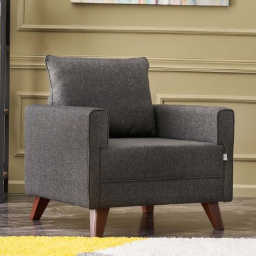 Πολυθρόνα Bella Megapap υφασμάτινη χρώμα ανθρακί 82x81x85cm 1 τεμ.