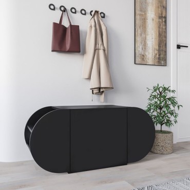 Παπουτσοθήκη Pozy Megapap χρώμα black bute 110x40,4x50cm