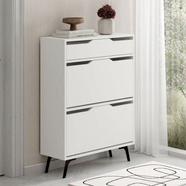 Παπουτσοθήκη Asta Megapap χρώμα λευκό 81,6x29,5x110cm