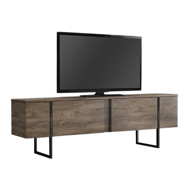 Έπιπλο τηλεόρασης Luxe Megapap χρώμα καρυδί 180x30x50cm 1 τεμ.