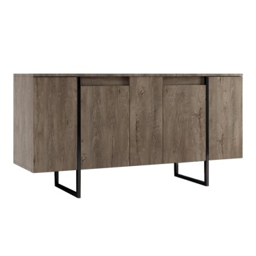 Μπουφές Luxe Megapap χρώμα καρυδί 160x35x80cm 1 τεμ.
