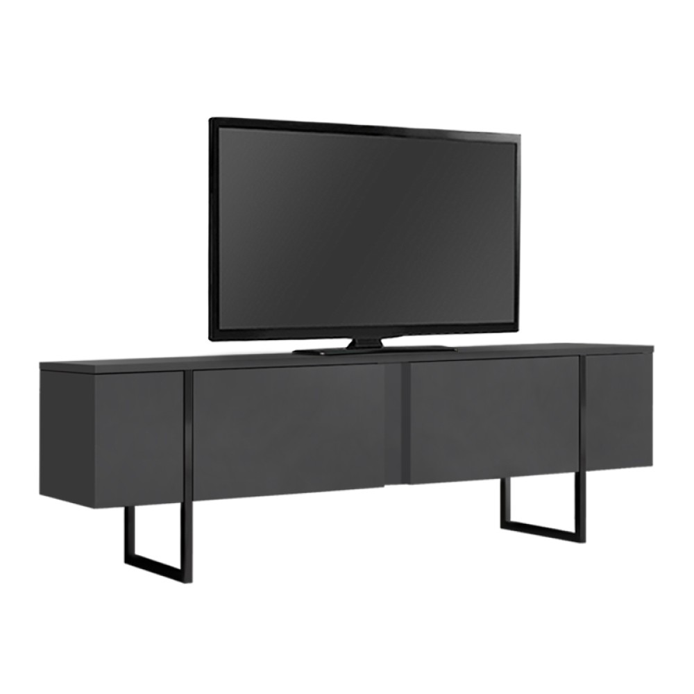 Έπιπλο τηλεόρασης Luxe Megapap χρώμα ανθρακί 180x30x50cm 1 τεμ.