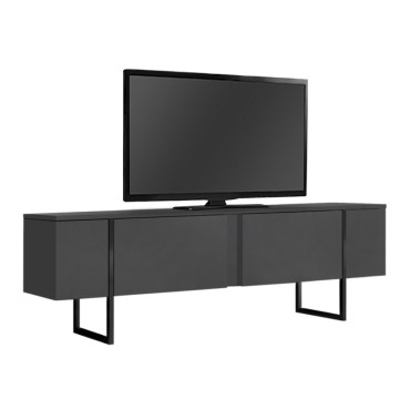 Έπιπλο τηλεόρασης Luxe Megapap χρώμα ανθρακί 180x30x50cm 1 τεμ.