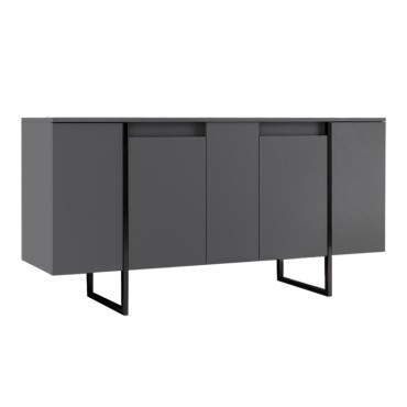 Μπουφές Luxe Megapap χρώμα ανθρακί 160x35x80cm 1 τεμ.