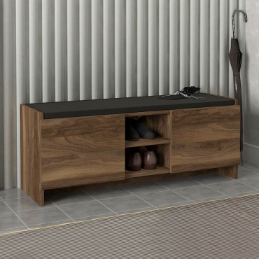 Παπουτσοθήκη Verly Megapap χρώμα καρυδί 110x33,2x43cm