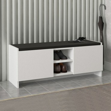 Παπουτσοθήκη Verly Megapap χρώμα λευκό 110x33,2x43cm
