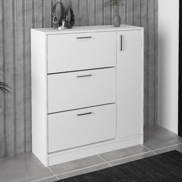Παπουτσοθήκη Neft Megapap χρώμα λευκό 105x29,6x113cm