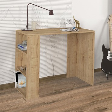 Γραφείο εργασίας Netenia Megapap από μελαμίνη χρώμα sapphire oak 90x40x74cm 1 τεμ.