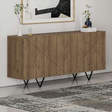 Μπουφές Jakomen Megapap χρώμα ανοιχτό καρυδί 180x41,7x80cm 1 τεμ.