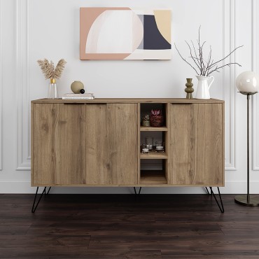 Μπουφές Clara Megapap χρώμα ανοιχτό καρυδί 142x35,6x83cm 1 τεμ.