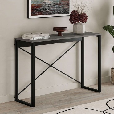Κονσόλα Archie Megapap χρώμα γκρι ρετρό - μαύρο 110x35x75cm 1 τεμ.