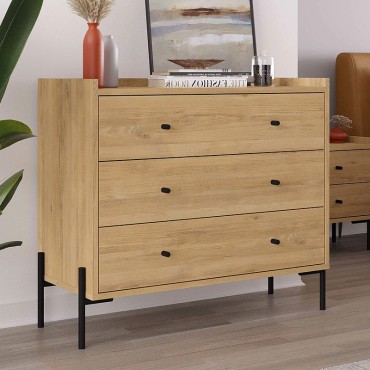 Συρταριέρα Malta Megapap χρώμα sapphire oak 94x40x80,1cm 1 τεμ.