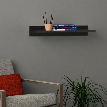 Ραφιέρα τοίχου Simple Megapap χρώμα μαύρο 60x24x10cm 1 τεμ.