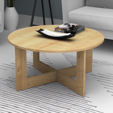 Τραπεζάκι σαλονιού Kati Megapap χρώμα φυσικό οξιάς 80x42cm 1 τεμ.