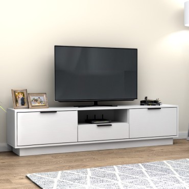 Έπιπλο τηλεόρασης Mensa Megapap χρώμα λευκό 180x35x43cm 1 τεμ.
