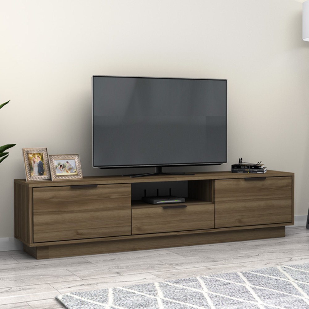 Έπιπλο τηλεόρασης Mensa Megapap χρώμα καρυδί 180x35x43cm 1 τεμ.