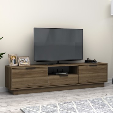 Έπιπλο τηλεόρασης Mensa Megapap χρώμα καρυδί 180x35x43cm 1 τεμ.