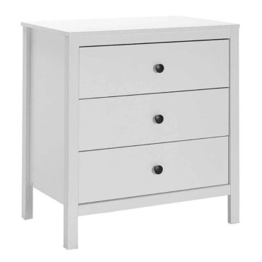 Συρταριέρα French Megapap χρώμα λευκό 73x47x81cm 1 τεμ.