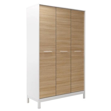 Ντουλάπα ρούχων London Megapap τρίφυλλη χρώμα oak - λευκό 120x52x202cm 1 τεμ.