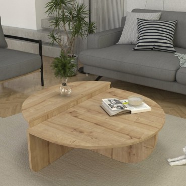 Τραπεζάκι σαλονιού Nilvia Megapap χρώμα sapphire oak 85x35cm 1 τεμ.