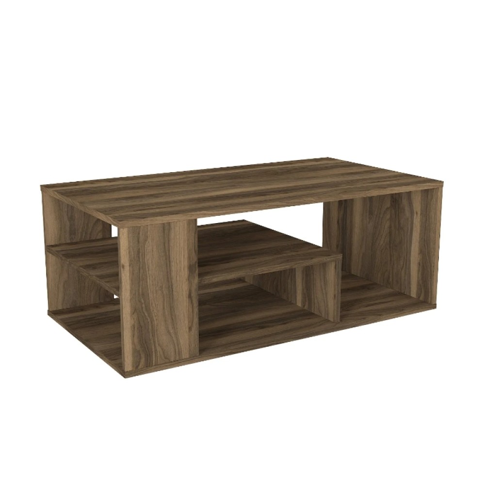 Τραπεζάκι σαλονιού Abdera Megapap χρώμα καρυδί 110x60x42cm 1 τεμ.