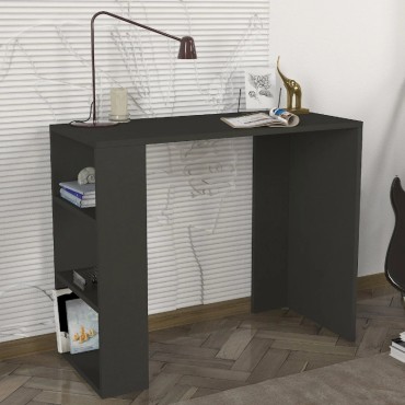 Γραφείο εργασίας Netenia Megapap χρώμα ανθρακί 90x40x74cm 1 τεμ.