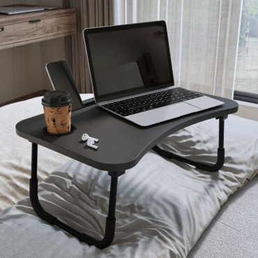 Τραπεζάκι laptop Sedon Megapap χρώμα ανθρακί 59,2x39,2x26,2cm 1 τεμ.