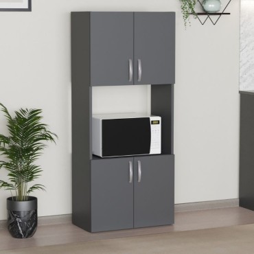 Ντουλάπα κουζίνας Armado Megapap χρώμα ανθρακί 60x32x140cm 1 τεμ.