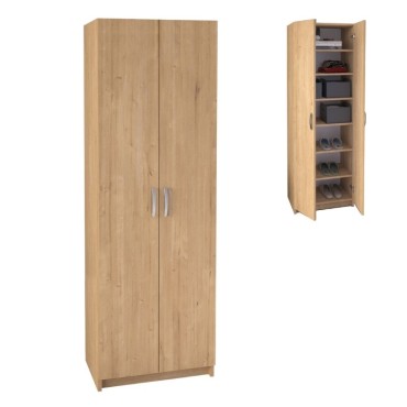 Παπουτσοθήκη Renso Megapap δίφυλλη χρώμα sapphire oak 59,8x37,8x178,5cm