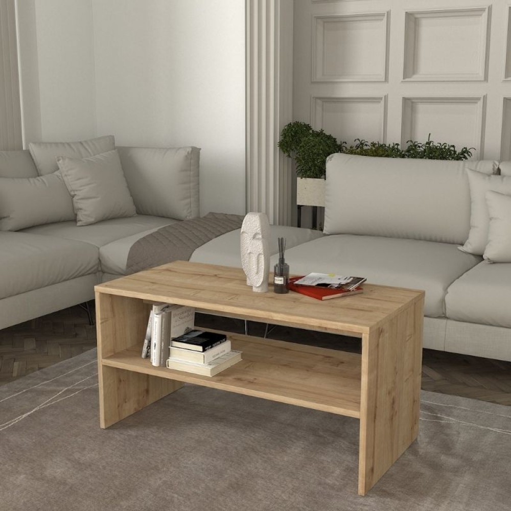 Τραπεζάκι σαλονιού Eleva Megapap χρώμα sapphire oak 90x44,6x46,4cm 1 τεμ.