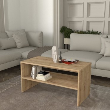 Τραπεζάκι σαλονιού Eleva Megapap χρώμα sapphire oak 90x44,6x46,4cm 1 τεμ.