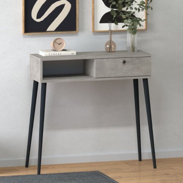 Κονσόλα Napoli Megapap χρώμα γκρι ρετρό 90x29x88cm 1 τεμ.