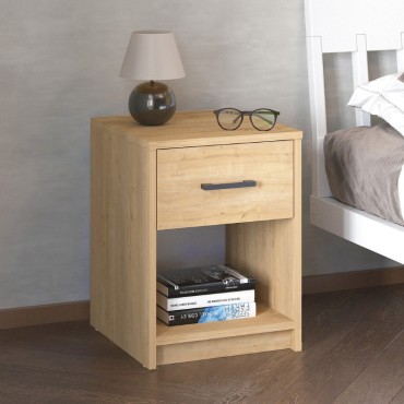 Κομοδίνο Scoty Megapap χρώμα sapphire oak 40,2x35,3x55cm 1 τεμ.