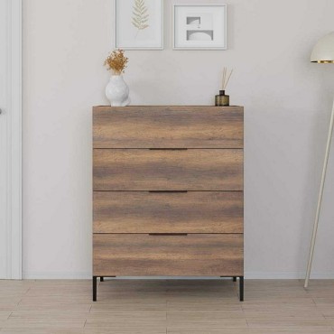 Συρταριέρα Oryana Megapap χρώμα καρυδί 80x44x104cm 1 τεμ.