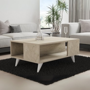 Τραπεζάκι σαλονιού Yuka Megapap χρώμα travertine 90x60x39,5cm 1 τεμ.