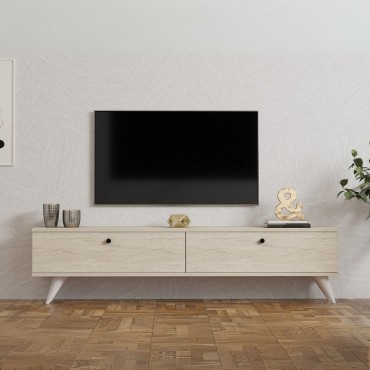 Έπιπλο τηλεόρασης Paris Megapap χρώμα travertine 160x25x35cm 1 τεμ.