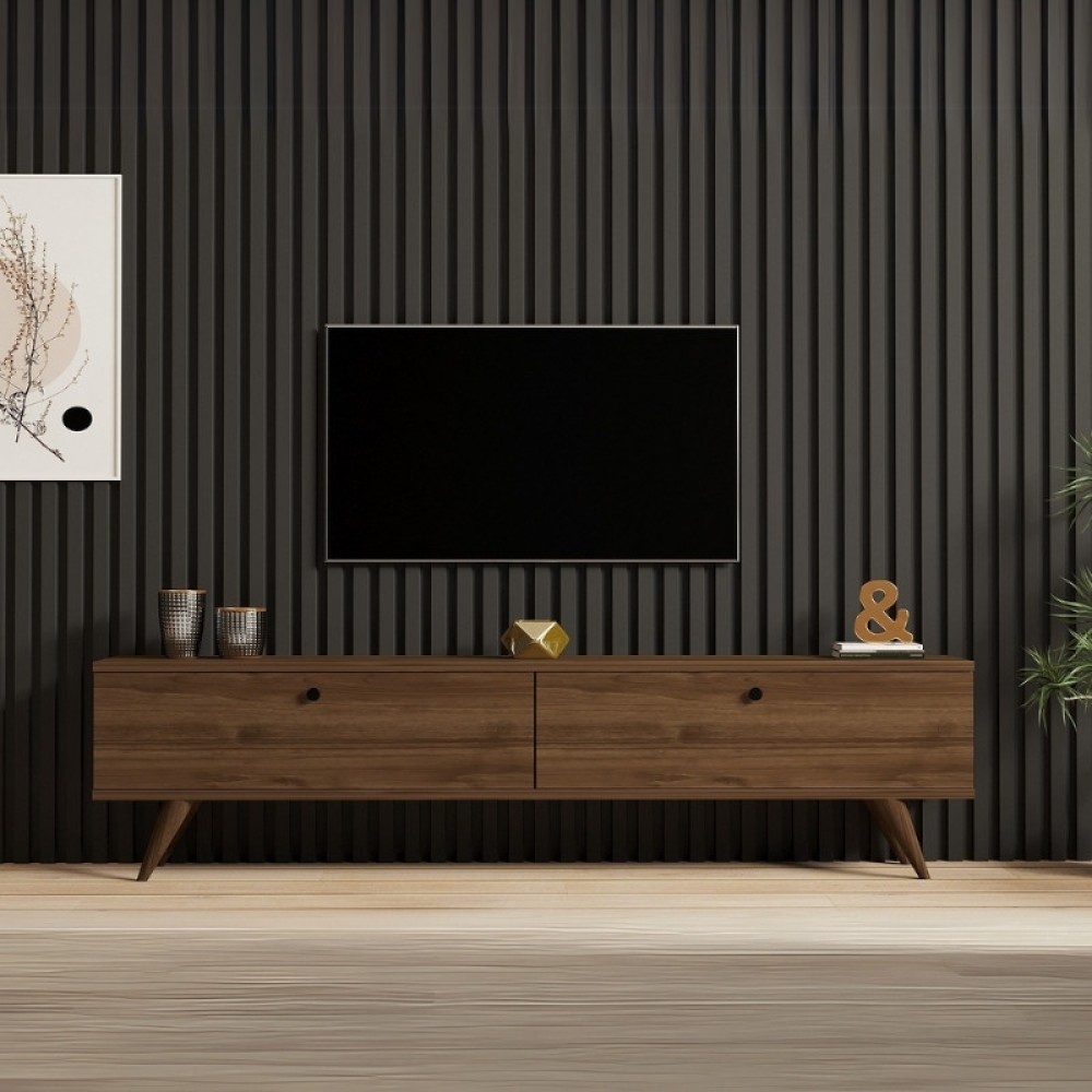 Έπιπλο τηλεόρασης Paris Megapap χρώμα καρυδί 160x25x35cm 1 τεμ.