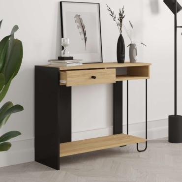 Κονσόλα Sirius Megapap χρώμα sapphire oak - silky black 100x35x79cm 1 τεμ.