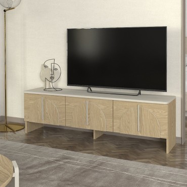 Έπιπλο τηλεόρασης Rebel Megapap χρώμα rota oak - sandstone 150x35x45cm 1 τεμ.
