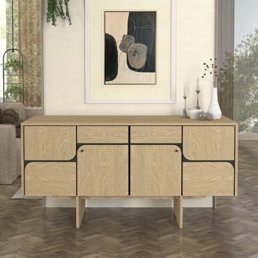 Μπουφές Lava Megapap χρώμα rota oak - ανθρακί 150x44,6x76cm 1 τεμ.