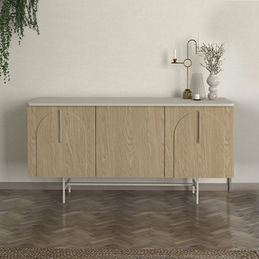 Μπουφές Rebel Megapap χρώμα rota oak - sandstone 150x45x76,5cm 1 τεμ.