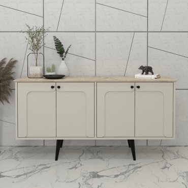 Μπουφές Sevilla Megapap χρώμα sandstone - travertine 150x44,6x72,2cm 1 τεμ.