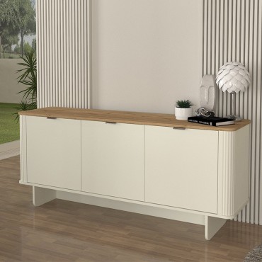 Μπουφές Bohema Megapap χρώμα ivory - sepet oak 180x47x76,6cm 1 τεμ.